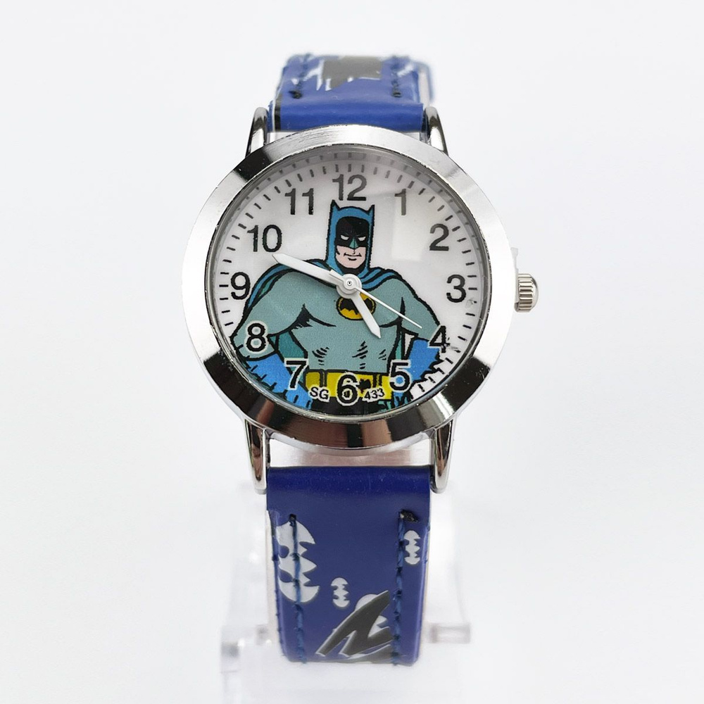 Часы наручные детские для мальчика, малыша со стрелками, кварцевые часики, бэтмен, batman, супергерои #1