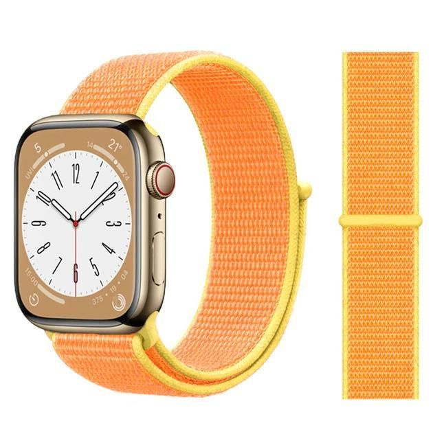 Нейлоновый тканевый ремешок для Apple Watch - SE/38-40-41 мм , оранжевый с желтыми краями  #1