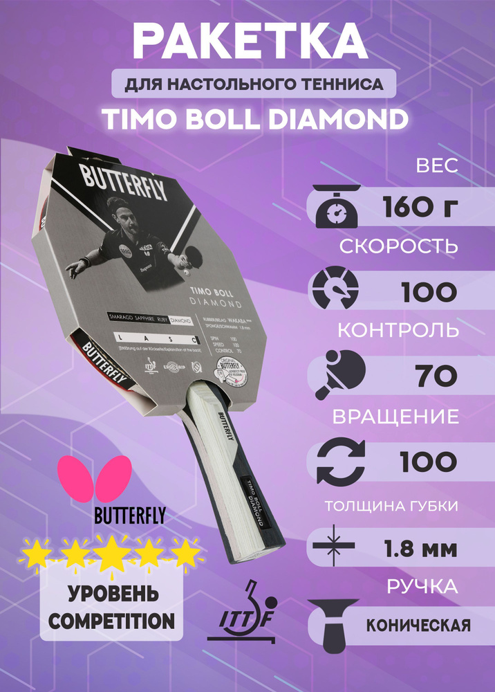 Ракетка Butterfly Timo Boll Diamond #1