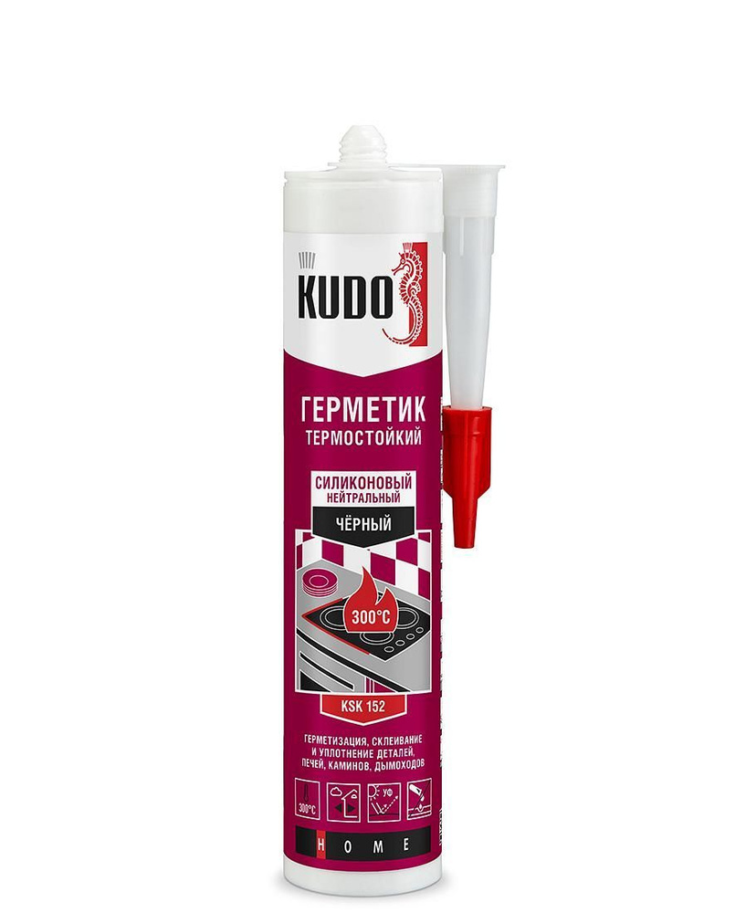 KUDO KSK-152 герметик силиконовый нейтральный термостойкий до 300С чёрный 280 мл  #1