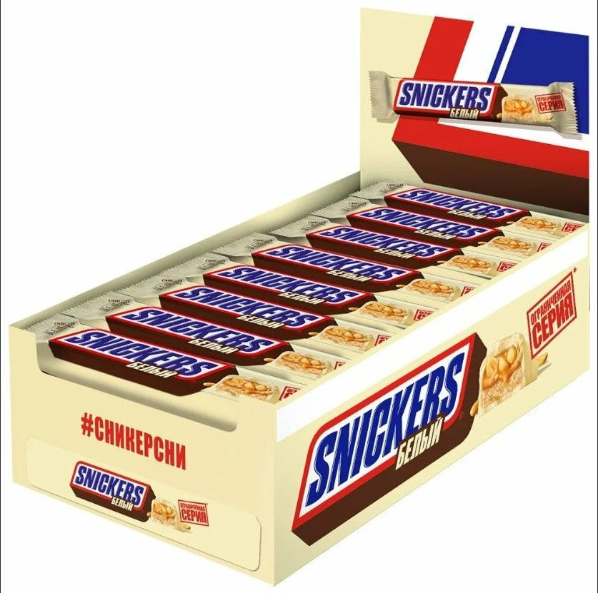 Батончик шоколадный SNICKERS White. 32 штуки по 81 гр. ( КОРОБКА) #1