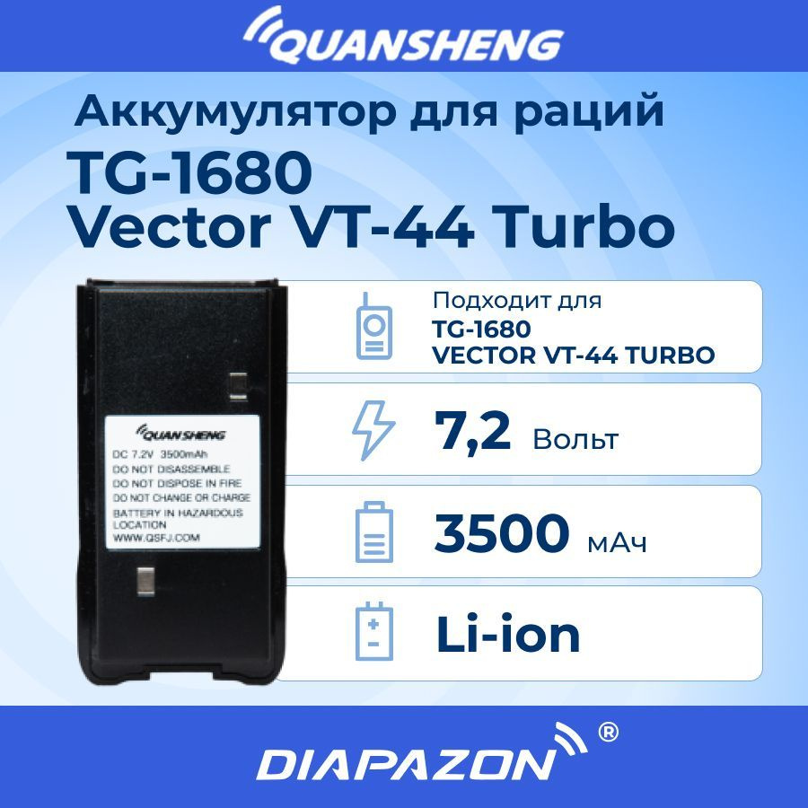 Аккумулятор для рации Quansheng TG-1680 3500 мАч #1