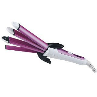 Щипцы, стайлер 4 в 1 для укладки волос для укладки волос / DELTA DL-0636 / белые с розовым  #1
