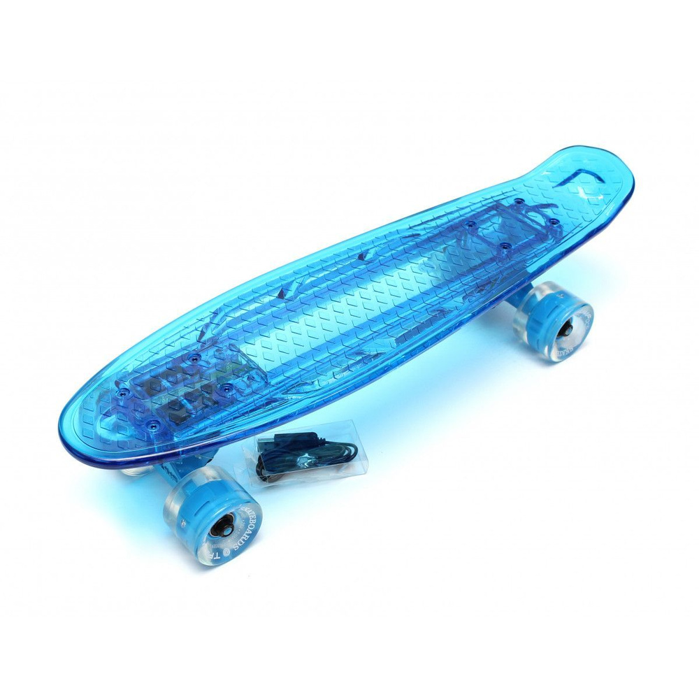 Triumf Active Скейтборд пенниборд TLS-403 light Blue со светящейся декой и светящимися колесами, для #1
