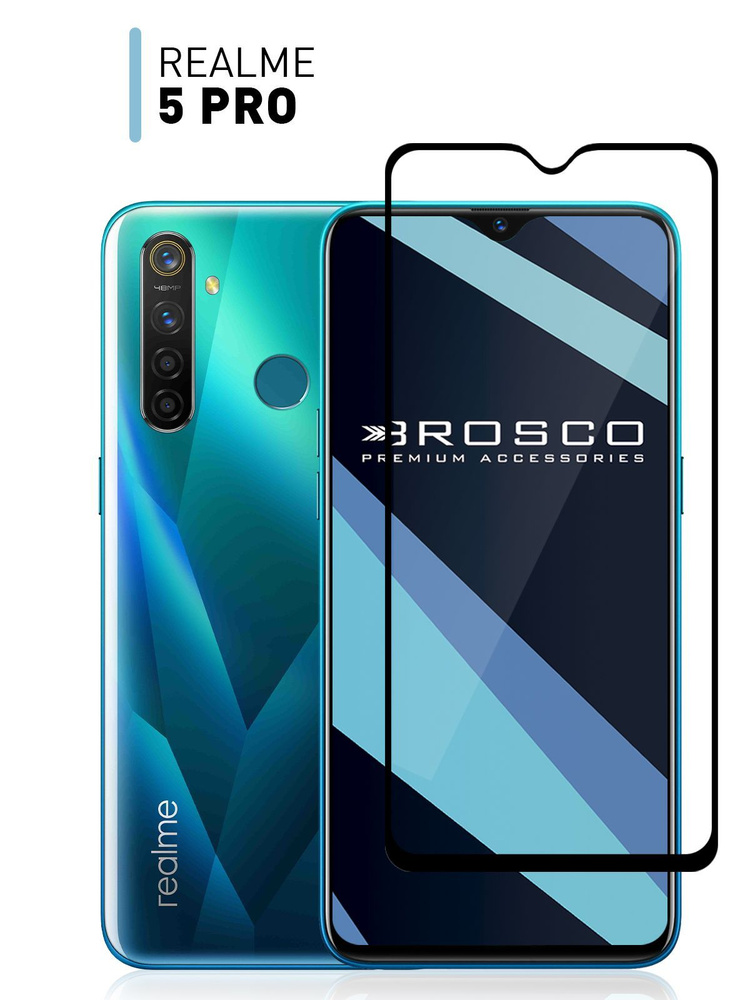 Защитное стекло на Realme 5 Pro (Реалми 5 Про) с олеофобным покрытием, ROSCO  #1