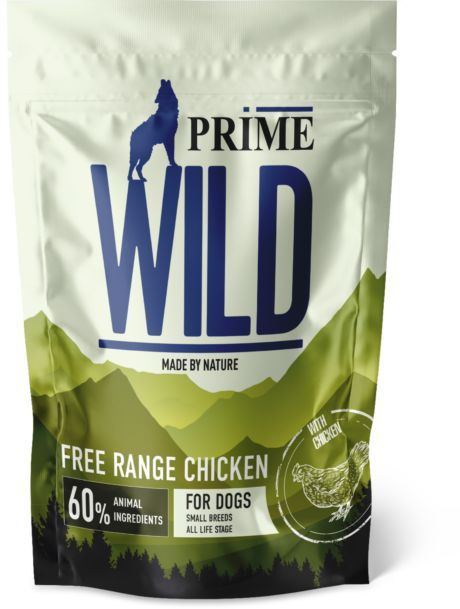 Сухой беззерновой корм для щенков и собак мини пород PRIME WILD GF FREE RANGE с курицей, 500 гр  #1