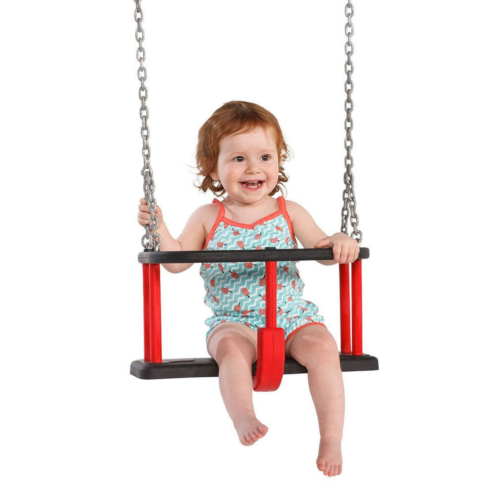 Качели-кресло для малышей металлические прорезиненные Basic, на цепях  #1
