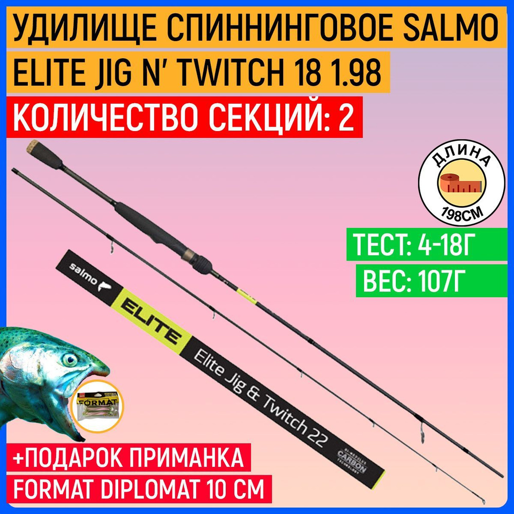 Удилище спиннинговое Salmo Elite JIG N' TWITCH 18 1.98 #1