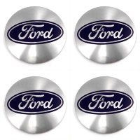 Наклейка на колпаки Ford сферическая изогнутая 5,4см к-т 4шт серебро  #1