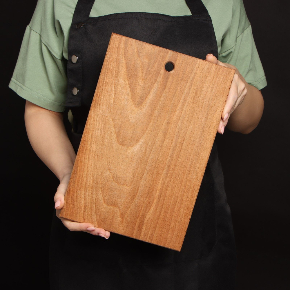 Доска разделочная деревянная Magistro, прямоугольная, цельный массив бука, размер 30х20х2 см  #1