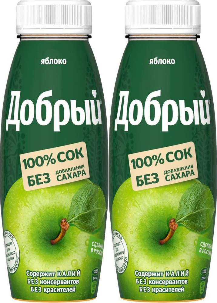Сок Добрый яблочный 0,3 л, комплект: 2 упаковки по 300 г #1