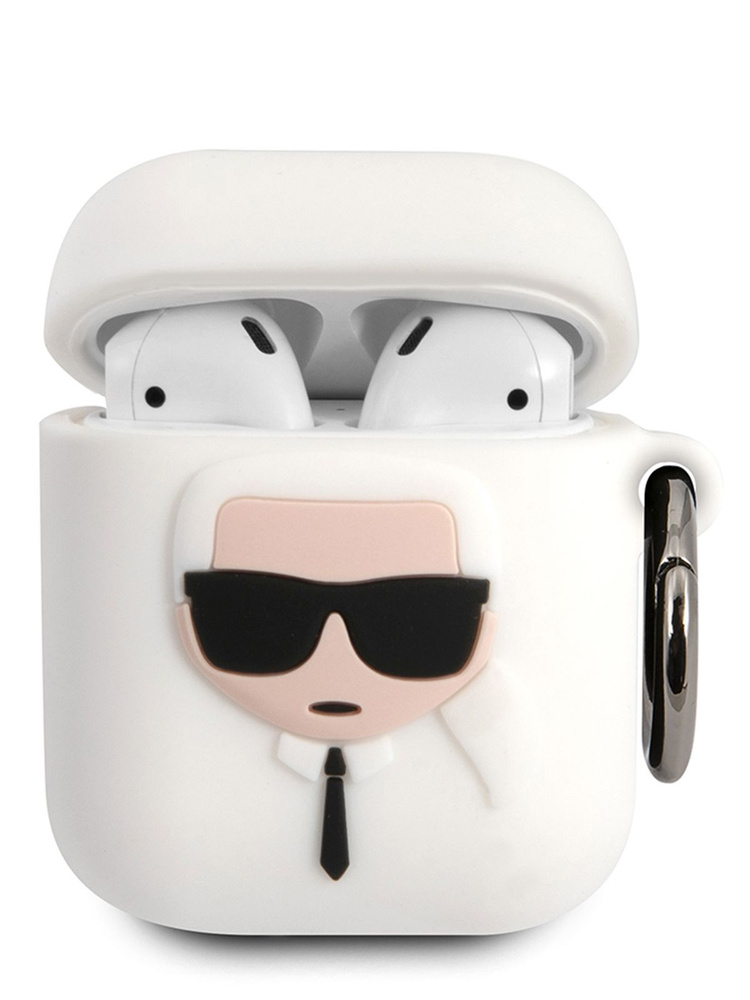 Чехол Karl Lagerfeld для наушников Apple Airpods 1, 2 / кейс на наушники Аирподс 1, 2, силиконовый с #1