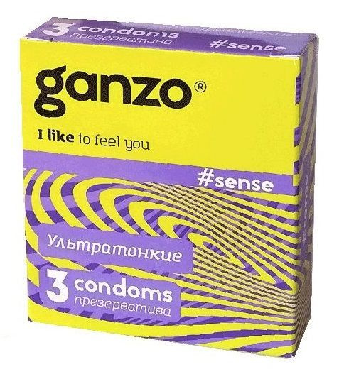 Тонкие презервативы для большей чувствительности Ganzo Sence - 3 шт.  #1