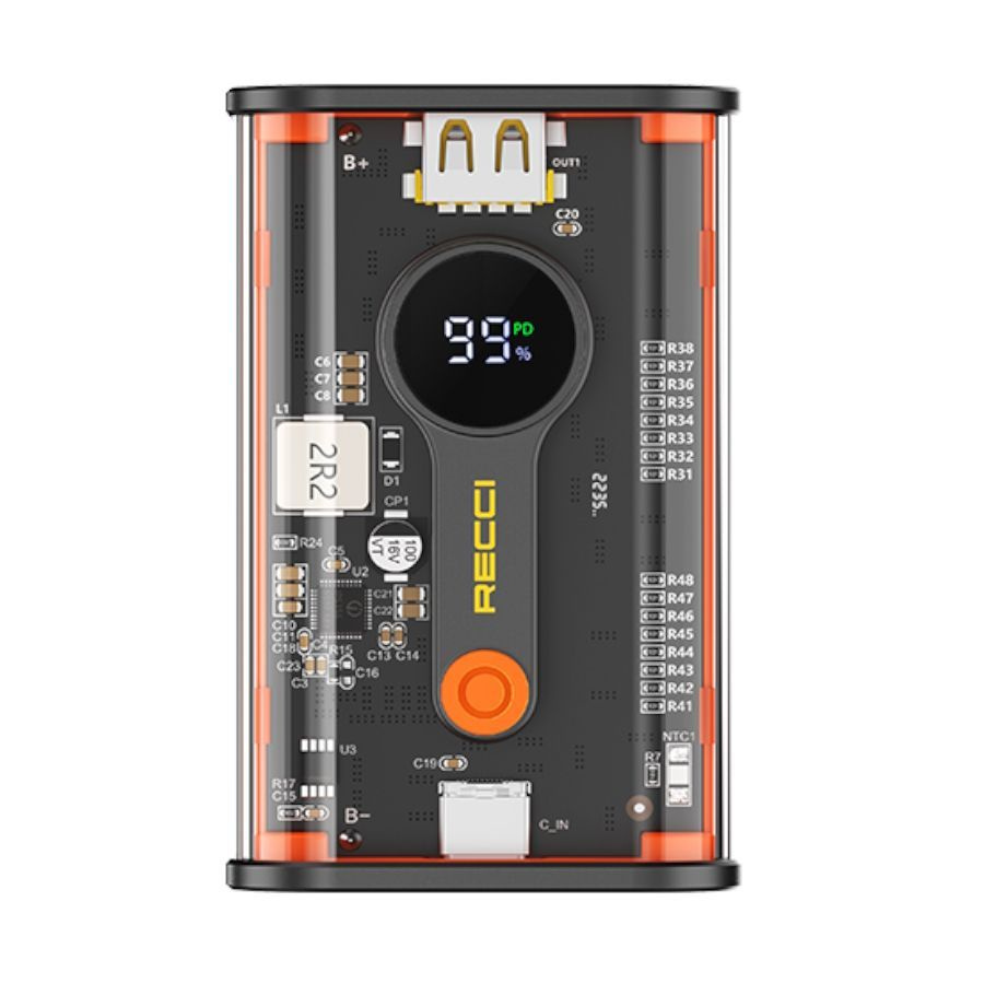 RECCI Внешний аккумулятор RPB-P35 Mars Series 10000мАч, USB + Type-C, 22.5+PD20 Вт, 10000 мАч, оранжевый #1