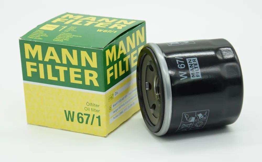 MANN FILTER Фильтр масляный арт. W67/1, 1 шт. #1