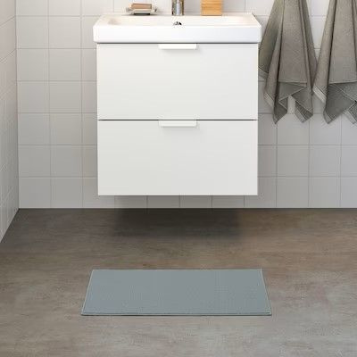 ИКЕА ФИНТСЕН (IKEA FINTSEN), коврик для ванной комнаты, 40*60 см, серый  #1