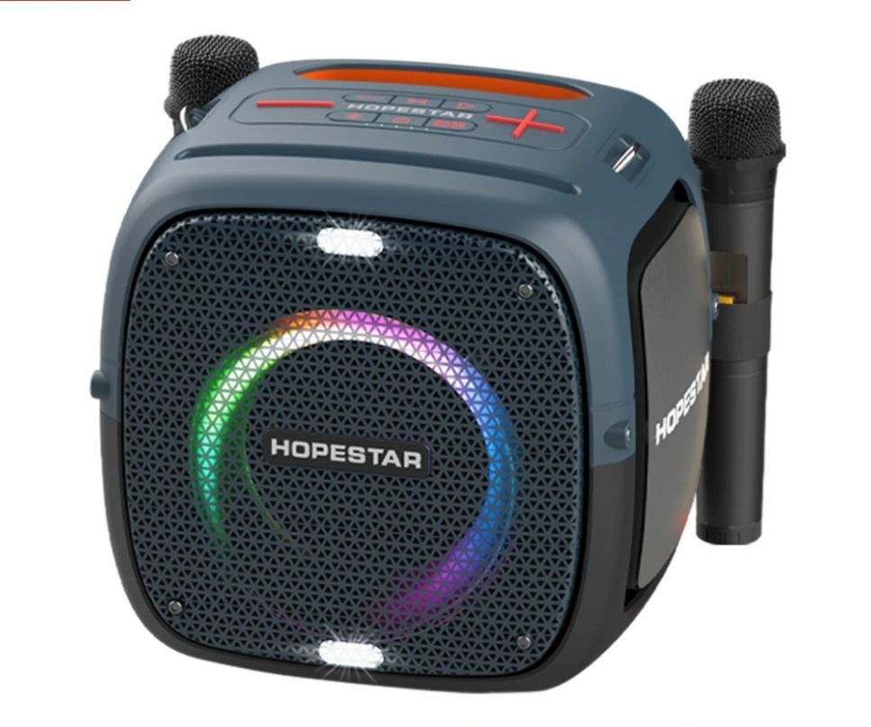 Портативная Bluetooth Колонка Hopestar Party One 80 Вт, с двумя беспроводными микрофонами/портативная #1