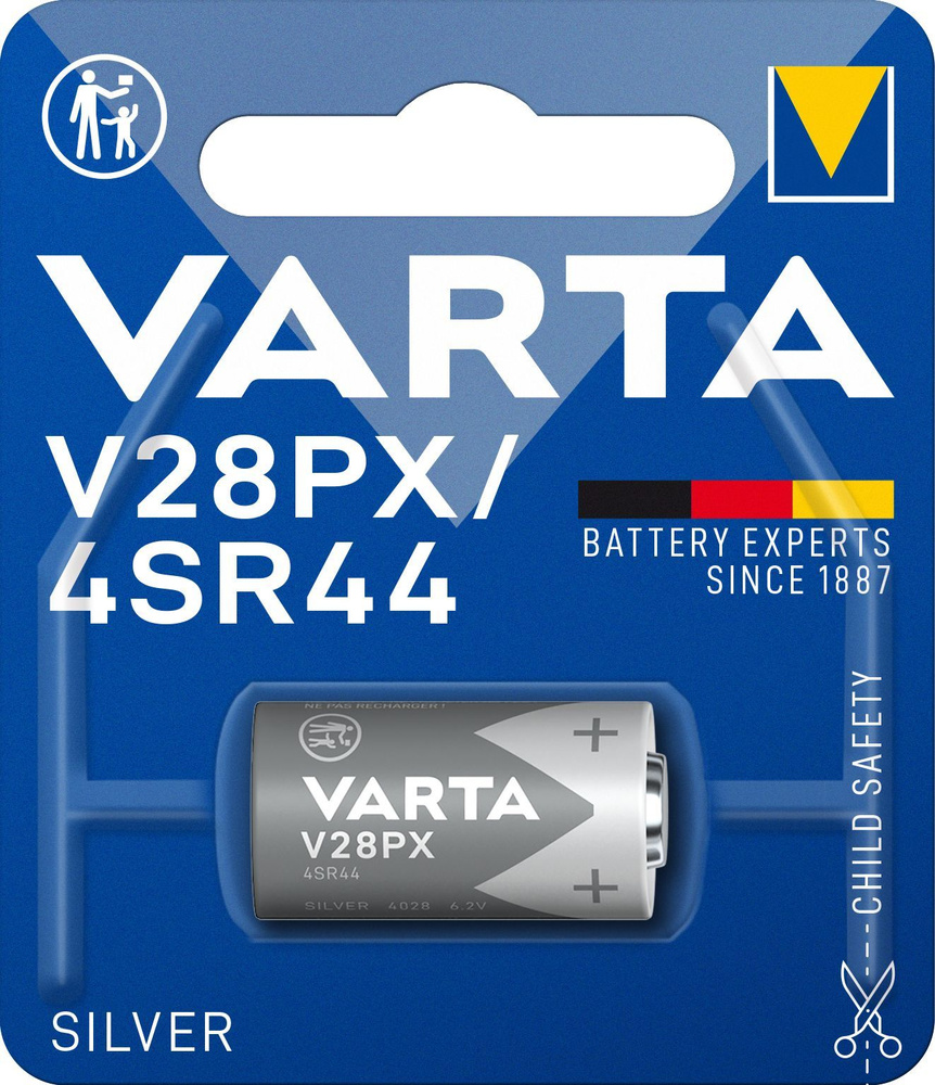 Varta Батарейка 28A (V28PX, 4LR44), Серебряно-цинковый тип, 6 В, 1 шт  #1