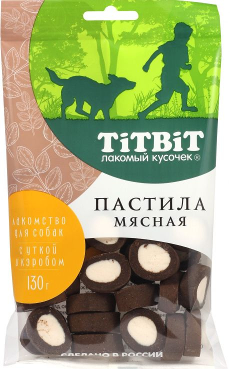 Лакомство TiTBiT для собак, пастила мясная, с уткой и кэробом, 130 г  #1