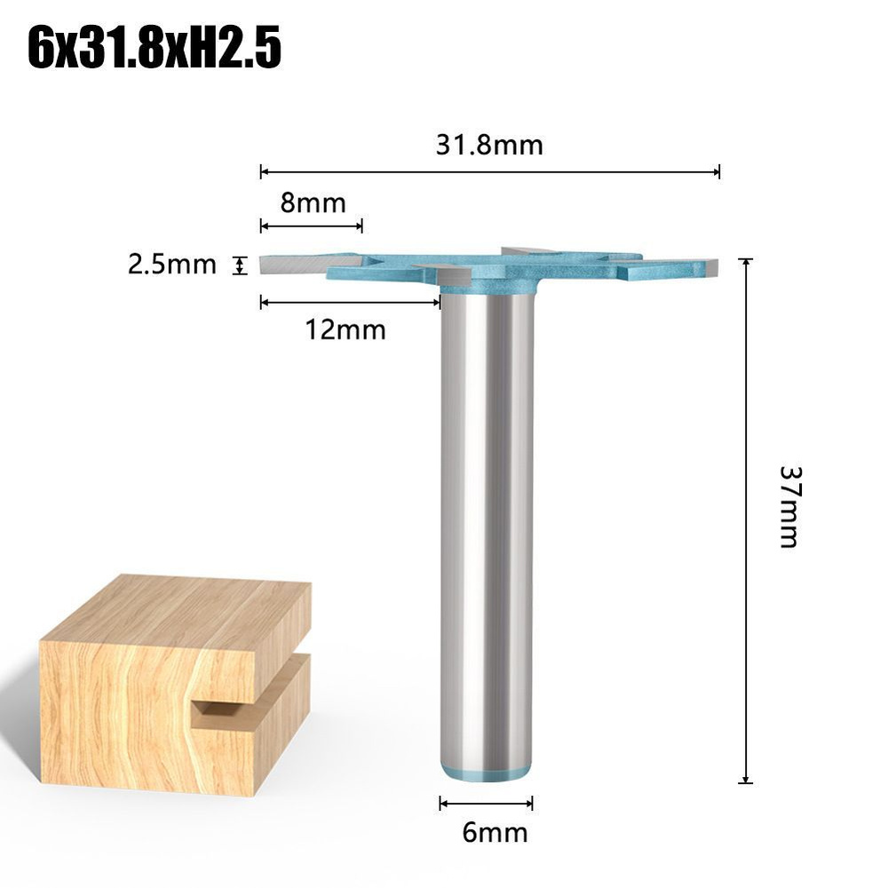 Фреза по дереву кромочная дисковая пазовая 31.8 х 2.5 мм хвостовик 6 мм  #1