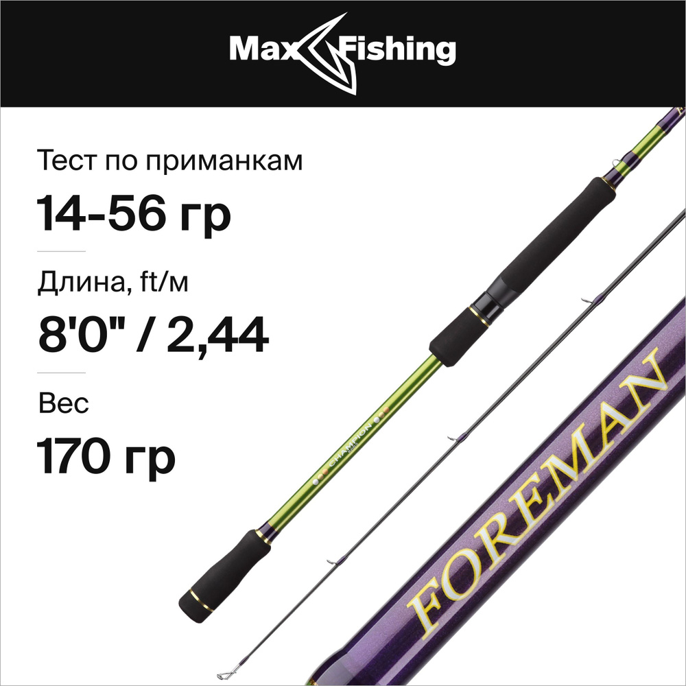Спиннинг для рыбалки Champion Rods Team Dubna Foreman FS-802H 14-56гр #1