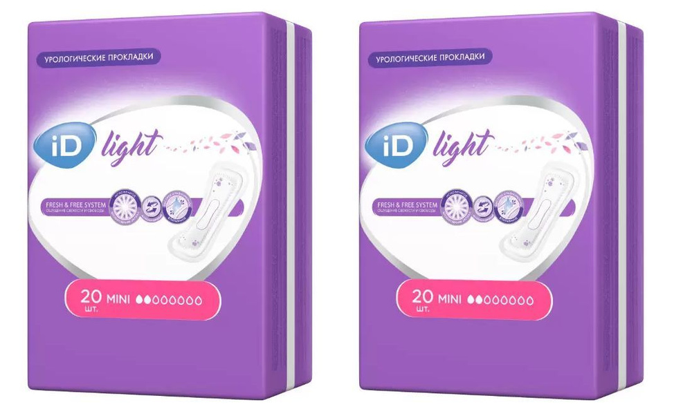 Прокладки урологические ID Light Mini /2 упаковки по 20 шт / 2 капли  #1
