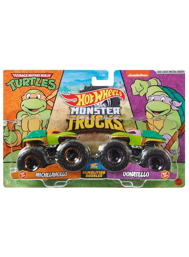 HNX31 Машинка металлическая игрушка Hot Wheels Monster Trucks Монстр трак коллекционная модель 2 шт. #1