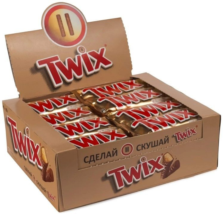 Twix шоколадный батончик с карамелью, 55г*40, Блок #1