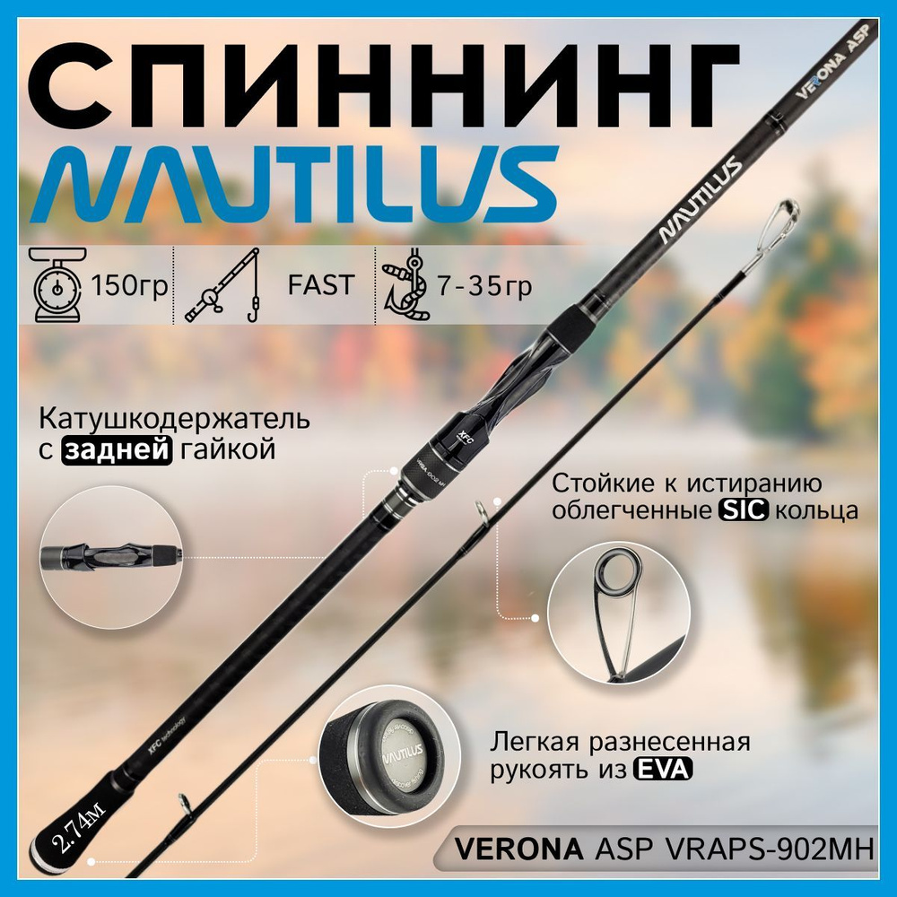 Спиннинг Nautilus VERONA ASP VRAPS-902MH 2.74м 7-35гр #1