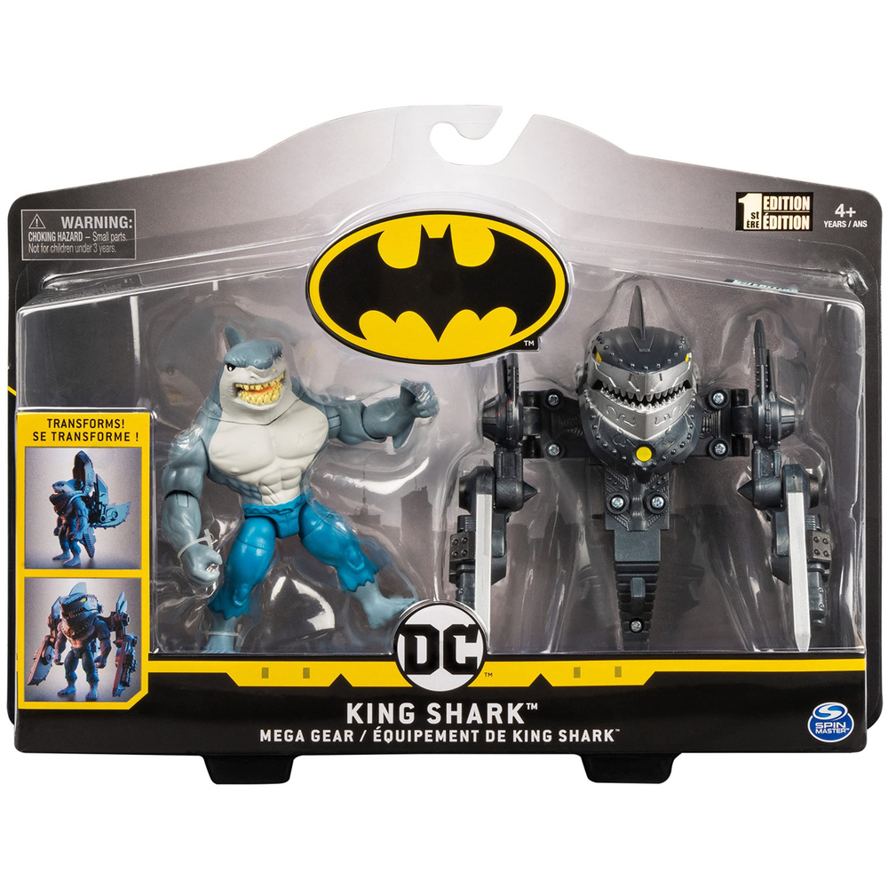 Фигурка Spin Master DC BATMAN, 4-Inch King Shark Mega Gear Deluxe Action Figure with Transforming Armor #1