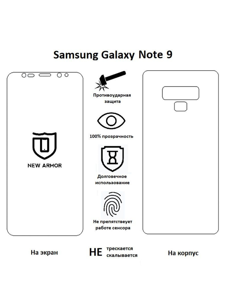 Гидрогелевая пленка на Samsung Galaxy Note 9 / Самсунг Гaлакси Нот 9  #1