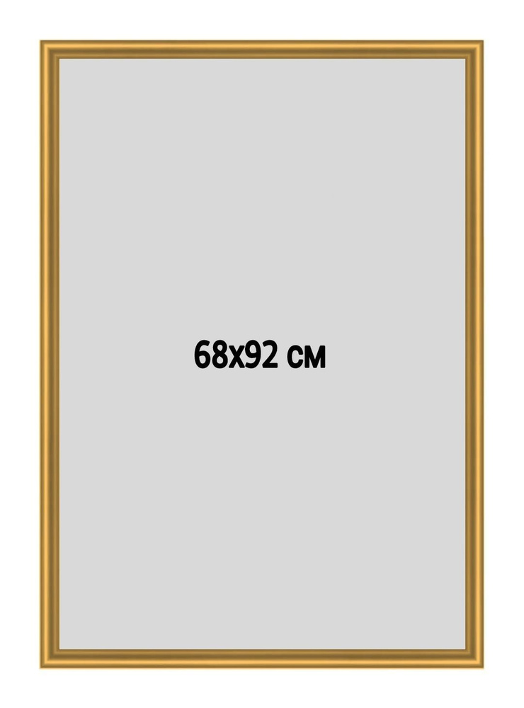 Фоторамка металлическая (алюминиевая) золотая для постера, фотографии, картины 68х92 см. Рамка для зеркала. #1