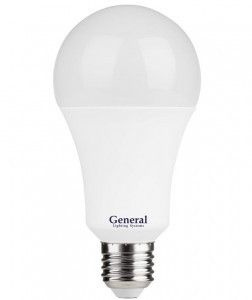 Светодиодная LED лампа General ЛОН A60 E27 17W 2700K 2K 60x110 пластик/алюмин. 637300 (упаковка 12 штук), #1