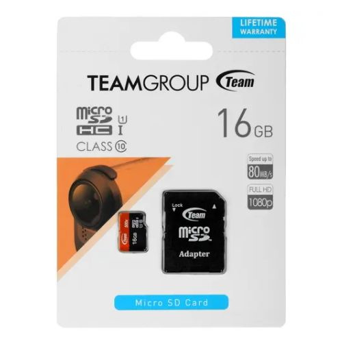 Карта памяти TEAMGROUP Micro microSDHC 16 ГБ (TUSDH16GUHS03) - Class 10, UHS Class 1, запись - 15 Мбайт/сек, #1