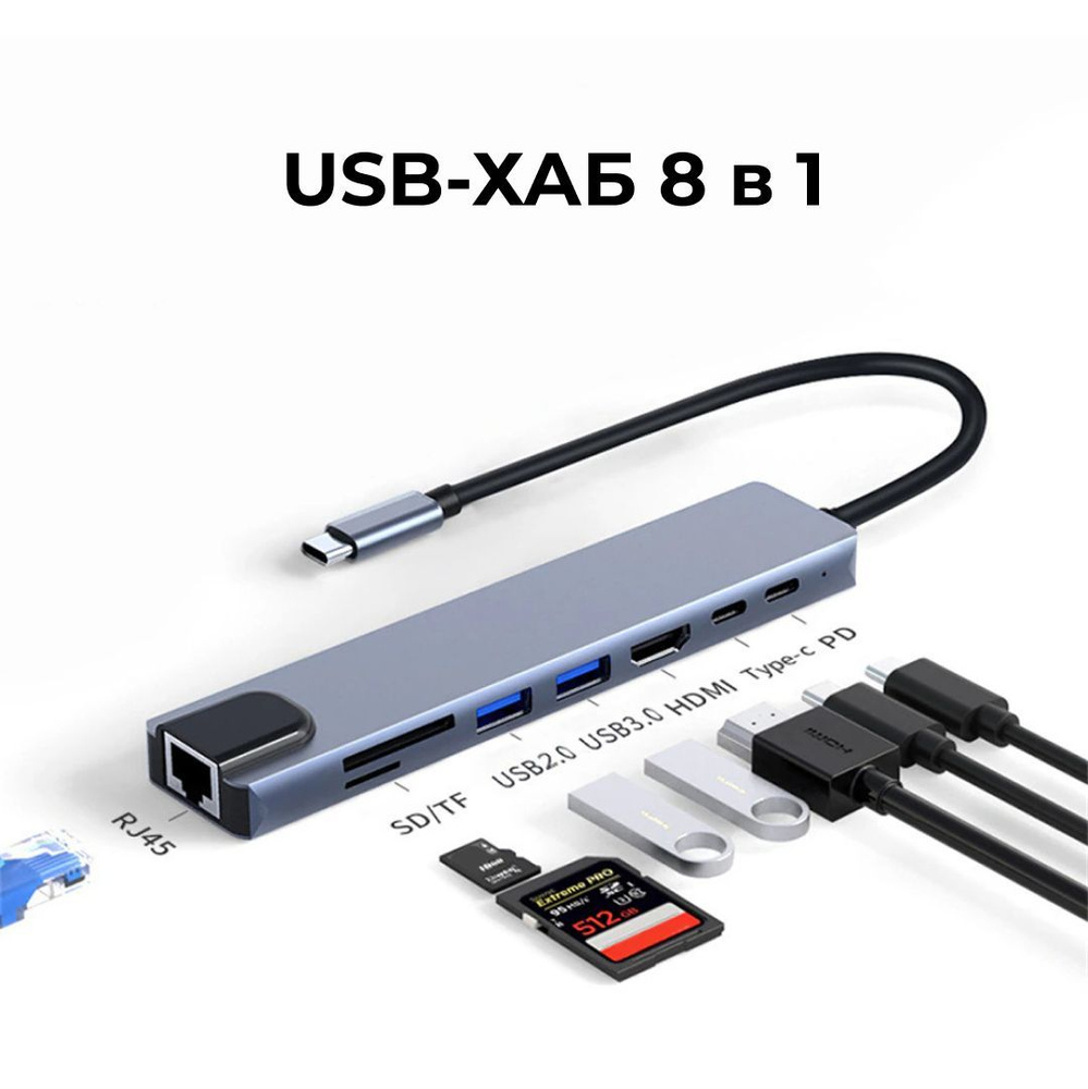 USB-хаб Type-C 8-в-1 #1