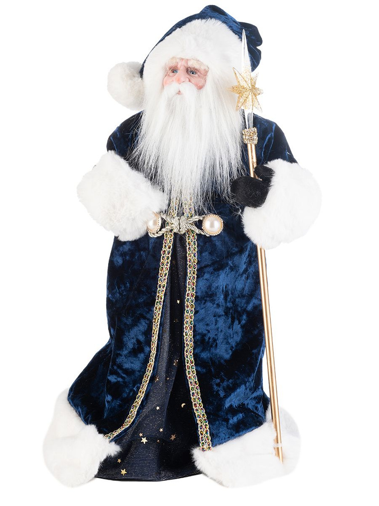 14216 Дед Мороз в синем костюме с посохом 46 см Karlsbach #1