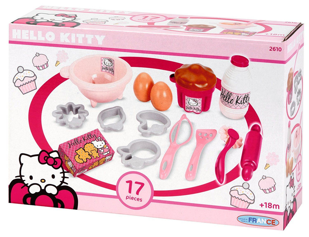 Ecoiffier Набор посудки с продуктами Hello Kitty, 17пр., #1