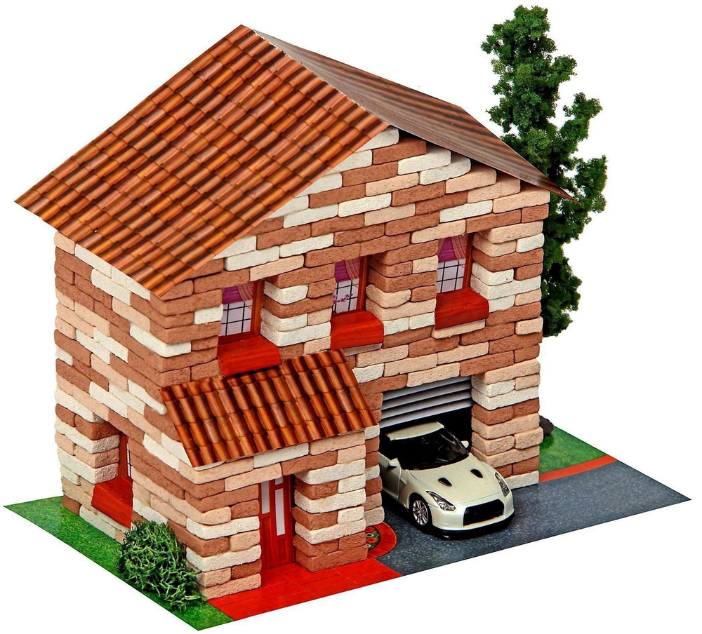 Конструктор из кирпичиков Архитектурное моделирование "Двухэтажный домик", игровой набор из 415 деталей #1