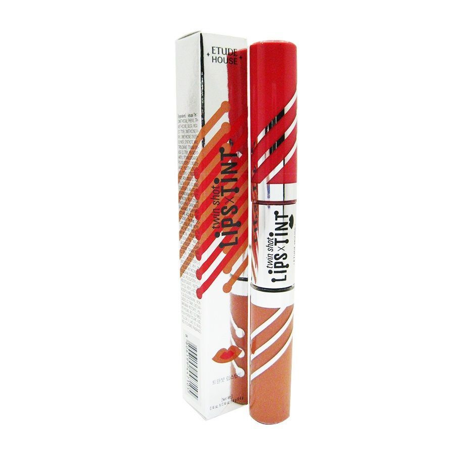 Etude House Twin Shot Lips Tint #BR401 Губная помада-тинт 4г #1