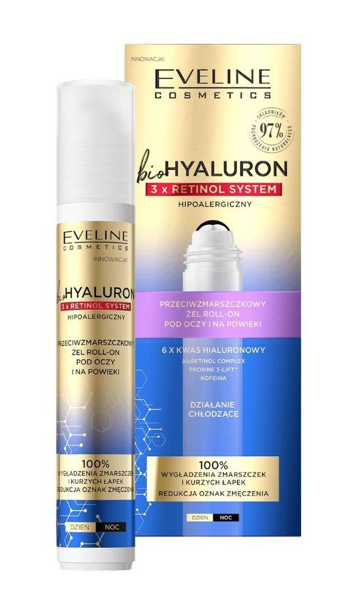 Eveline Cosmetics Гель-филлер роликовый для кожи вокруг глаз bioHYALURON 3 x RETINOL SYSTEM, 15 мл  #1