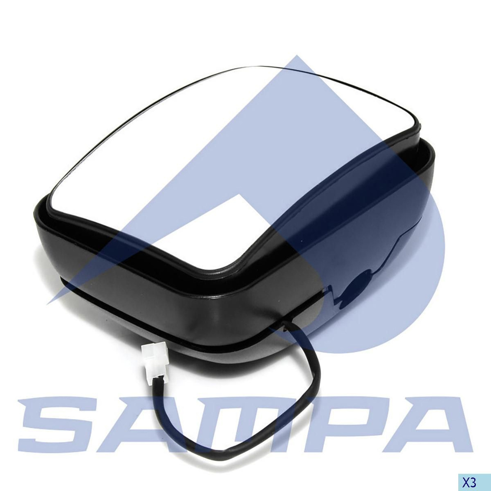 Зеркало боковое DAF MAN дополнительное (220х170мм) с обогревом SAMPA  #1