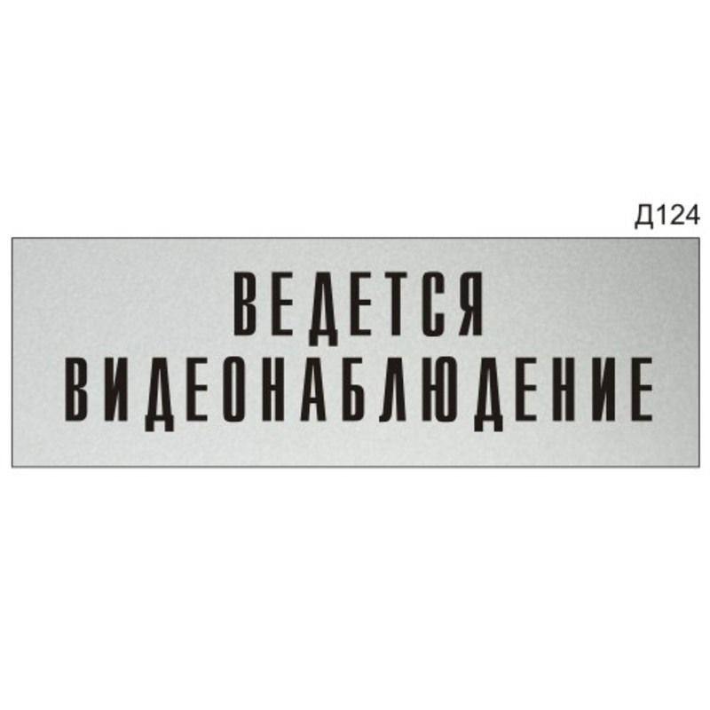 Информационная табличка "Ведется видеонаблюдение" на дверь прямоугольная Д124 (300х100 мм)  #1