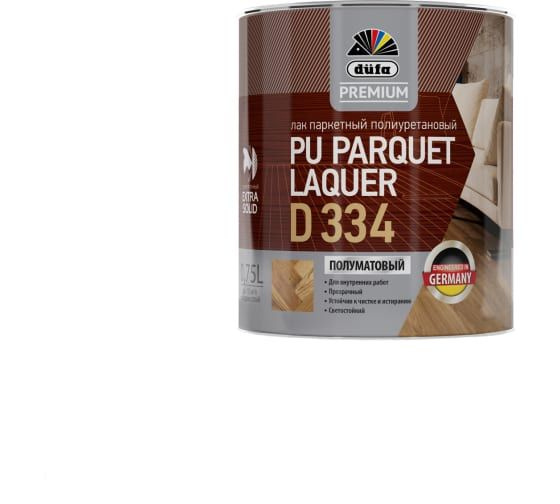 Лак Dufa Premium PU PARQUET LAQUER D334 полиуретановый, паркетный, полуматовый, 0.75 л МП00-011075  #1