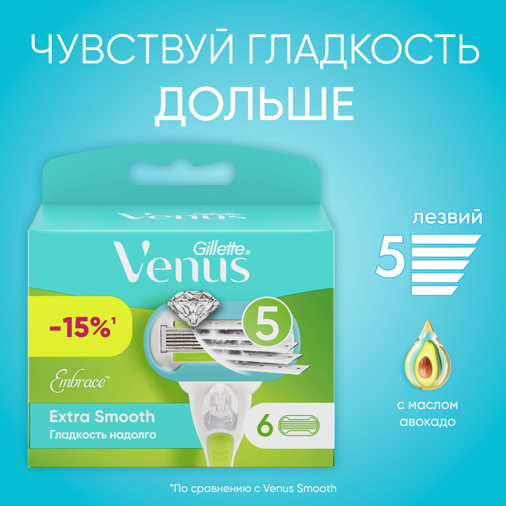 Сменные кассеты для бритья Gillette Venus Embrace, 6 шт #1