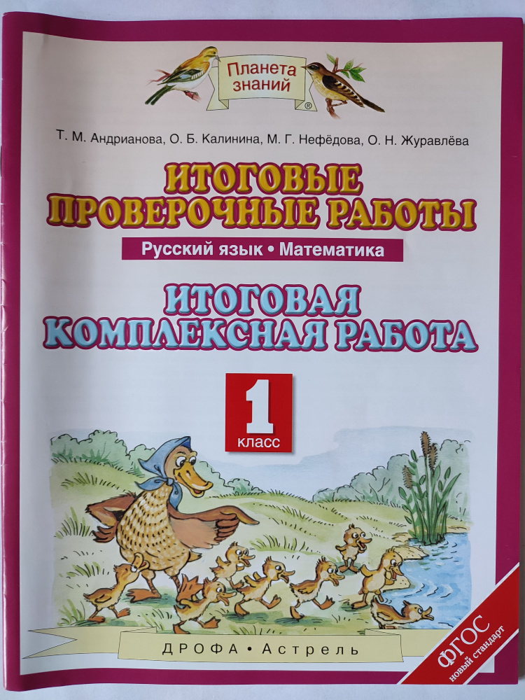 Итоговые проверочные работы 1 класс / Русский язык. Математика / Итоговая комплексная работа | Андрианова #1