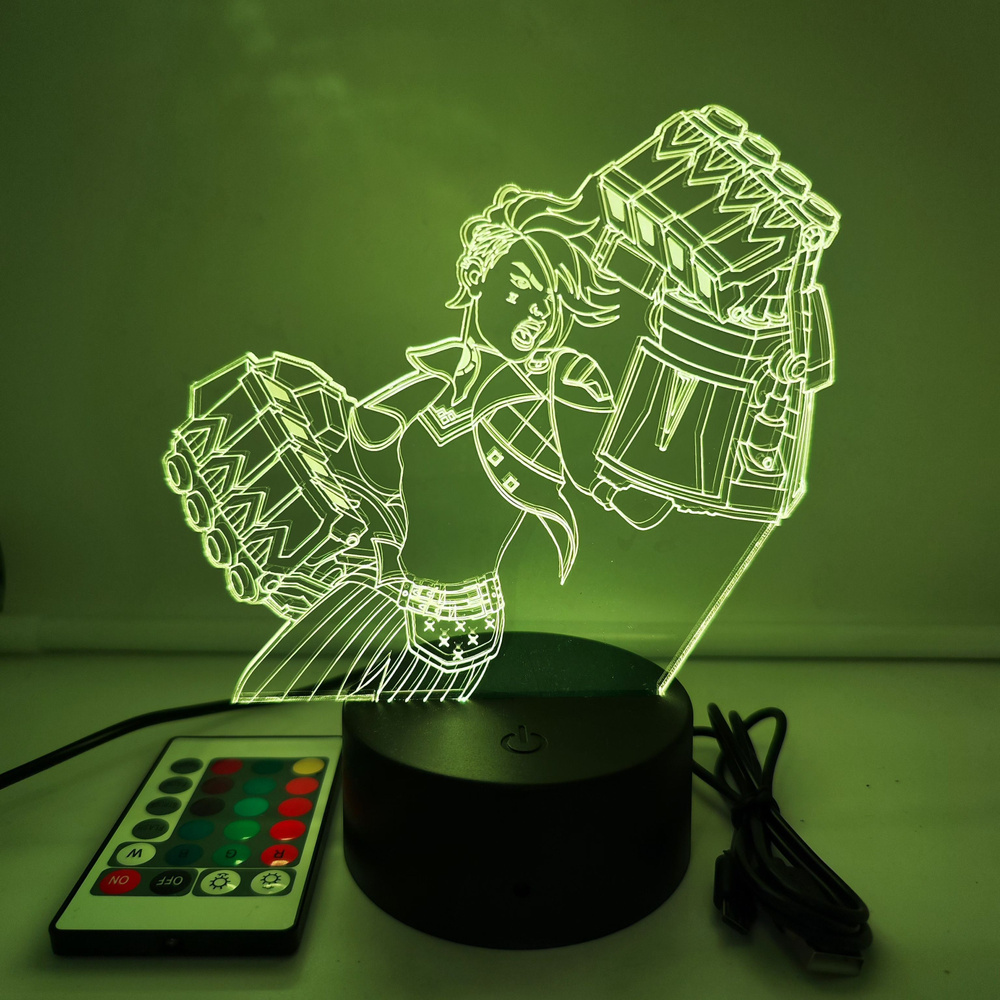 3D светильник-ночник, лампа по Аркейн, Вай , 16 цветов #1