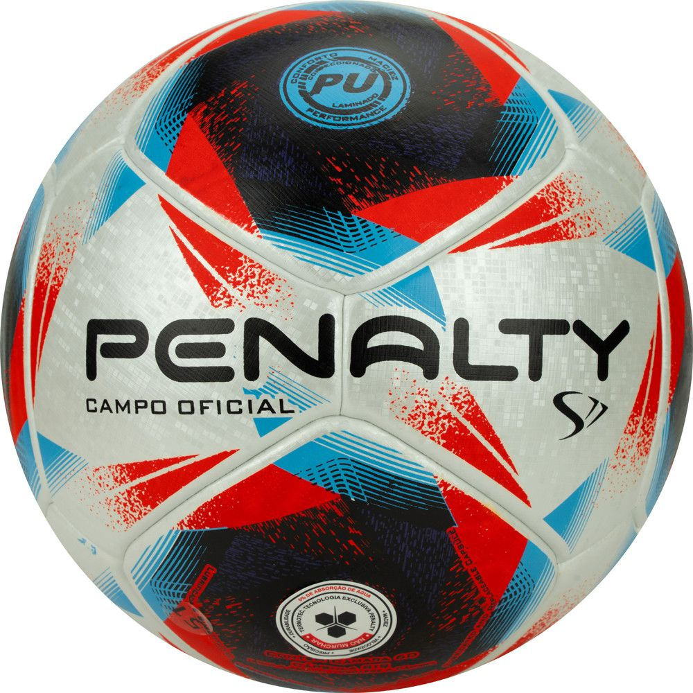 Мяч футбольный PENALTY BOLA CAMPO S11 R1 XXIII, 5416341610-U,р.5, PU, термосшивка, серебр-красно-синий #1