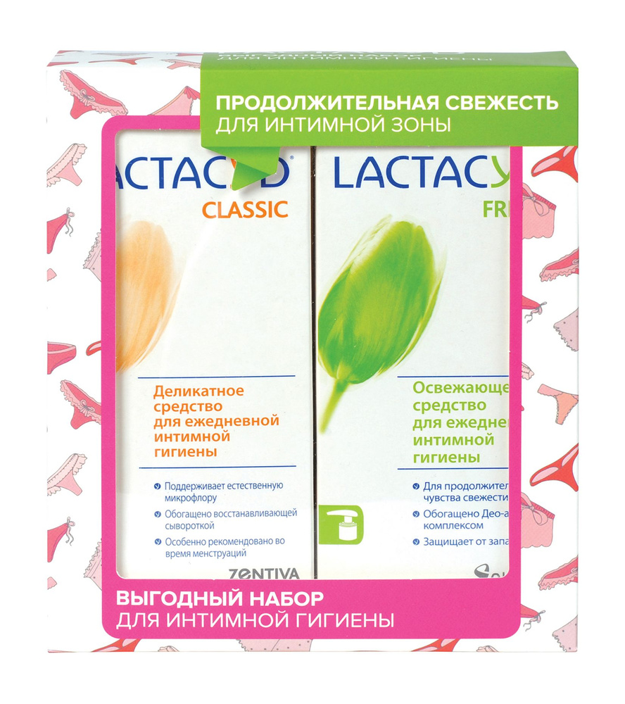 LACTACYD Набор для интимной гигиены Продолжительная свежесть для интимной гигиены (Гель 2х200 мл)  #1