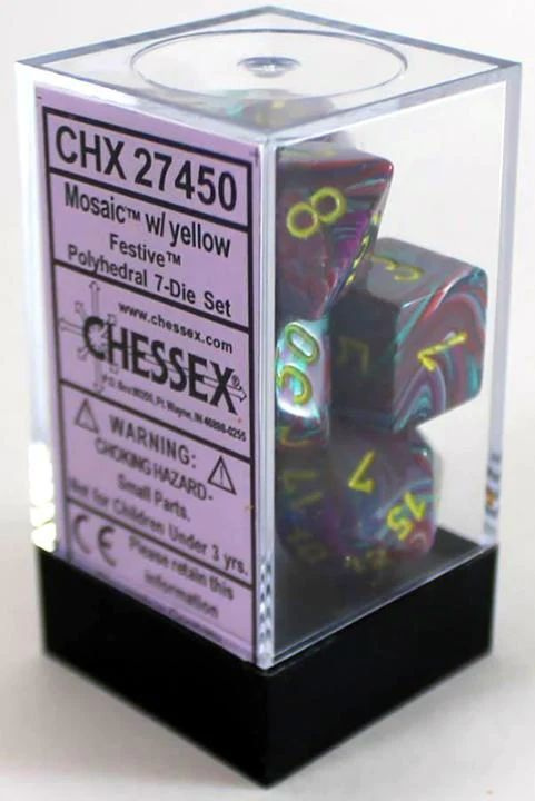 Набор кубиков для настольных ролевых игр (Dungeons and Dragons, DnD, D&D, Pathfinder) - Chessex 7-dice #1