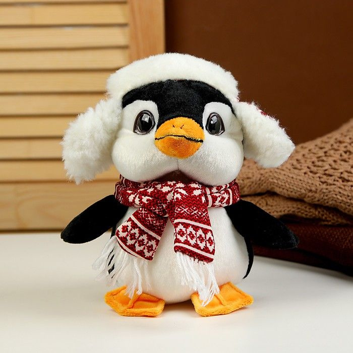Мягкая игрушка Пингвин в шапочке, 22 см, цвет чёрный #1